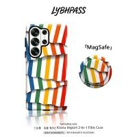 ราคา เคสซัมซุง มีขาตั้งแม่เหล็ก แม่เหล็ก MagSafe สีรุ้ง ริ้วคลื่น ขอบ2ชั้น เคส Samsung galaxy s20 fe s21 s22 plus s23 s24 s25 edge s26 ultra note20 ultra 5G เปิดเลนส์ กันกระแทก โทรศัพท์ มือถือ case (579644