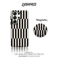 ราคา เคสซัมซุง มีขาตั้งแม่เหล็ก แม่เหล็ก MagSafe ขอบ2ชั้น ลายริ้วขาวดำ เคส Samsung galaxy s20 fe s21 s22 plus s23 s24 s25 edge s26 ultra note20 ultra 5G เปิดเลนส์ กันกระแทก โทรศัพท์ มือถือ case (5421434534