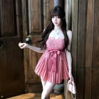 ราคา ชุดเดรสสีชมพูเซ็กซี่แขนกุดสไตล์เอไลน์สำหรับปาร์ตี้ (55959545467)