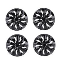 ราคา 商城 4PCS Hubcap ฝาครอบล้อ 14 นิ้วขอบ Snap On R14 Hubcaps ชุด Universal สําหรับรถยนต์รถบรรทุก SUV สีดํา (55251797688)