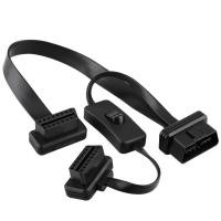ราคา 商城 สายไฟต่อ OBD2 สายแยก OBD ครั้งที่สอง ยาว 32 ซม 16เข็มหมุด พลาสติกโลหะสีดําสําหรับรถยนต์ (51551704490)