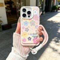 ราคา Aesthetic Pastel Floral Samsung สําหรับ Samsung A05 A02 A35 A10 A11 A13 A31 A51 ปลอกกันกระแทกพร้อมสายคล้องมือขาตั้งดอกไม้พับได้น่ารัก Girly ฝาครอบโทรศัพท์ (50812288656)