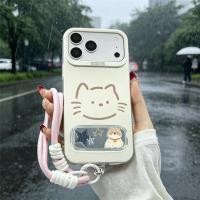 ราคา ครีมน่ารักกันกระแทกนุ่มสาวสําหรับปลอกVIVO Y17S Y15S Y15A Y02T Y12 S1 Y21T Y33Sการ์ตูนแมวยืนเคสโทรศัพท์พร้อมสายคล้องมือ (45711795714)