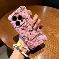 ราคา สวยสีชมพู Rose ดอกไม้เคสโทรศัพท์สําหรับ iPhone 8 7 6 PLUS XS MAX X XR 5 5S SE2 SE3 น่ารักความงาม Bling Pearl Rhinestone hard Case พร้อมกระจกวงเล็บ (40631594841)