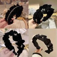 ราคา ที่คาดผมเพชรกระพริบผีเสื้อจีบปีกกว้างกํามะหยี่แบบใหม่ (29215265724)