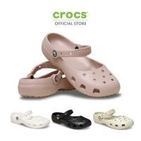 ราคา CROCS สินค้าของแท้Crocs รองเท้าผู้หญิง รองเท้าบัลเล่ต์อุดตันคลาสสิกยอดนิยม White Bone Black Quartz สีชมพู 211994 (48808513907)
