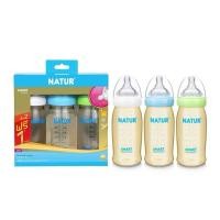ราคา NATUR 2แถม1 ขวดนมเนเจอร์สีชาคอกว้าง 5oz 9oz 2free1 พร้อมจุกคอกว้างSmart Biomimic s (41959363111)