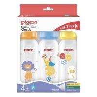 ราคา Pigeon พีเจ้น ขวดนมคอมาตรฐาน RPP เซอคัส มาพร้อมจุกคลาสสิค ขนาด 4oz และ 8oz แพ็ค 3 ขวด (27280583410)