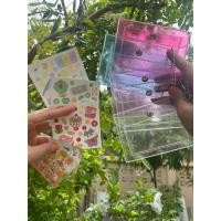 ราคา กระเป๋าใส พร้อมสติ๊กเกอร์ตกแต่ง ใส่แบงค่ ใส่เหรียญ ใส่บัตรได้ (22153463599)