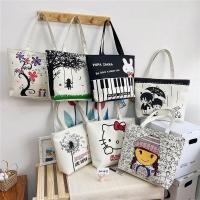 ราคา กระเป๋าผ้า TOTE สไตล์ญี่ปุ่นกระเป๋าผ้านิ่ม เนื้อผ้าดี ใส่ของได้เยอะมีซิปด้วย ba0705 (26752806870)
