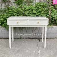 ราคา FairyHouse โต๊ะคอนโซล CT24 03 โต๊ะทำงาน ไม้ วินเทจ สีขาว สีดำ (25581613195)
