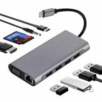 ราคา Mingxiu USB C Hub 11 in 1 HD อินเทอร์เฟซมัลติมีเดีย VGA PD 5Gbps Transmission Docking Station สําหรับแล็ปท็อป (56013357670)