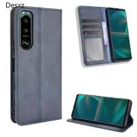 ราคา ปลอกหนังสําหรับ Sony Xperia 5 III Flip Cover Xperia5 3 Magnetic Business Wallet Case PU Cases Card Holder Stand (49064012607)