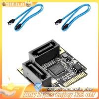 ราคา 2 พอร์ต Mini PCI E PCI Express to SATA 3 0 Converter การ์ดขยายฮาร์ดไดรฟ์พร้อมสายเคเบิล SATA สําหรับคอมพิวเตอร์พีซี (55960541637)