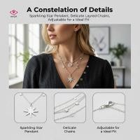 ราคา HWETR Punk Ro Vortex Star Charm Layered Nelace Silver Plated Hypoallergenic Chain สําหรับวัยรุ่นผู้ชายผู้หญิง Streetwear (55564881256)