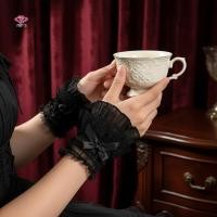 ราคา HWETR Gothic Lolita ข้อมือที่ถอดออกได้ลูกไม้นุ่มตาข่าย Bowknot แขนปลอมสําหรับชุดโลลิต้าทุกวัน (46015990805)