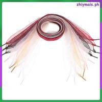 ราคา 5 ชิ้นริบบิ้นรองเท้า Laces สําหรับรองเท้าผ้าใบแบนชีฟอง Shoelaces สีแดงยืดหยุ่นตกแต่ง zhiymais (54063595762)