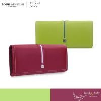 ราคา Louis Montini Jared Abby กระเป๋าสตางค์หนังวัวแท้ หนังชามัวร์นิ่ม กระเป๋าทรงยาว WL43 (2608503176)