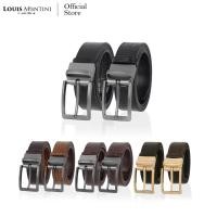 ราคา Louis Montini Rasual Collection เข็มขัดหนังวัวแท้ หัวกิ๊บหมุนได้ เข็มขัดผู้ชาย MGN245 (5853706011)