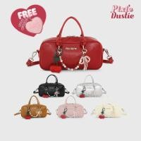 ราคา Louis Montini Pixie Dustie กระเป๋าถือ กระเป๋าสะพายข้าง พวงกุญแจหนังวัว รุ่น Pixie Cherry Charm Bag PIX18 (43773444944)