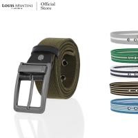 ราคา Louis Montini เข็มขัดผ้า แคนวาสผสมหนังแท้ เข็มขัดผู้ชาย เข็มขัดแฟชั่น Canvas Belt MCT17 (8201159640)