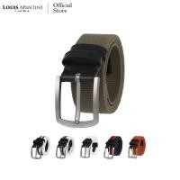 ราคา Louis Montini เข็มขัดผ้า แคนวาสผสมหนังแท้ เข็มขัดผู้ชาย เข็มขัดแฟชั่น Canvas Belt MCT11 (2665758558)
