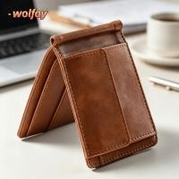 ราคา YOLANDA คลิปเงินหนัง ช่องใส่การ์ดหลายช่องหนัง PU RFID Blocking กระเป๋าสตางค์ วินเทจ RFID Blocking กระเป๋าเหรียญกระเป๋าสําหรับชาย (51215687256)