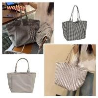 ราคา YOLANDA กระเป๋าผ้าแคนวาสพิมพ์ลายลายวัสดุผ้าใบกระเป๋าลายจุด แฟชั่น Tote ความจุขนาดใหญ่พิมพ์ลายจุดพิมพ์ตรวจสอบความจุขนาดใหญ่ Tote สไตล์เกาหลี (48465592222)