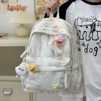 ราคา Wolfay กระเป๋านักเรียน กระเป๋าเป้สะพายหลังความจุขนาดใหญ่น้ําหนักเบาพิเศษ กระเป๋าเป้เดินทางไนลอนเรียบง่าย (28430942890)