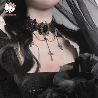 ราคา trysingoin Gothic Chokers ปรับลูกไม้ Choker Collar Nelace กับ Crucifix Vintage sel Chain ผู้หญิง Steampunk ฮาโลวีนเครื่องประดับฮาโลวีนเครื่องแต่งกาย TH (51765944598)