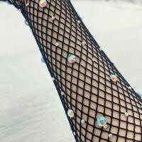 ราคา strysingoin ถุงมือตาข่ายยาวสีขาวสีแดงพร้อม Rhinestones Hollow Fishing Net ถุงมือผู้หญิงนิ้วแฟนซีคอสเพลย์ถุงมือแหอวน TH (50216208600)
