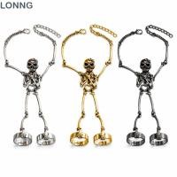 ราคา LONNG โครงกระดูกสร้อยข้อมือมือ การออกแบบสร้างสรรค์ Quirky สไตล์ Skull Hand Chain Quirky Multi Finger โครงสร้างวัสดุโลหะผสม Retro แหวนนิ้วมือโซ่ปาร์ตี้ฮาโลวีน (57716110658)