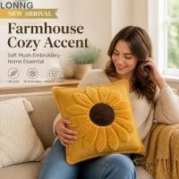 ราคา LONNG ปลอกหมอนผ้ากํามะหยี่ดอกทานตะวัน ปลอกหมอนดอกทานตะวันลายดอกไม้ 18in เบาะโซฟานุ่มปุย ปักปักปักปัก Quilted Throw Pillow Sham ฤดูกาลรับปริญญา (57015682473)