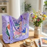 ราคา LONNG Tote Bag กระเป๋าผ้าแคนวาสความจุขนาดใหญ่น้ําหนักเบาพิมพ์ลายการ์ตูนแบบใช้ซ้ําได้ทํางานกระเป๋าสะพายไหล่อเนกประสงค์ (56515404240)