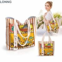 ราคา LONNG Tote Bag กระเป๋าผ้าใบนํากลับมาใช้ใหม่น้ําหนักเบาแฟชั่นอเนกประสงค์น่ารักการ์ตูนแตงโมพิมพ์กระเป๋าสะพายความจุขนาดใหญ่สุภาพสตรีและหญ (55016062787)