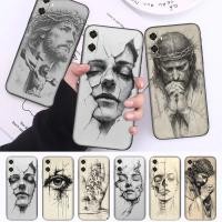 ราคา สําหรับ Huawei Y9A Y5 Y6s Y6 Pro Y7 Y9 Prime TPU Matte Black Soft เคสโทรศัพท์ฝาครอบป้องกันส่วนบุคคลแฟชั่น sketch design (55511424494)