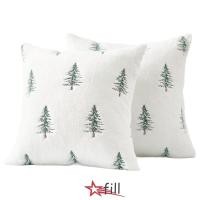 ราคา FILL ปลอกหมอนอิง ปลอกหมอนอิง Cozy สีขาว ตกแต่งบ้านรูปแบบต้นคริสต์มาส 45x45 ซม ปลอกหมอนปุย (55616323282)