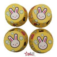 ราคา FILL 100 ชิ้นเบเกอรี่ถ้วย จาระบี Stick เค้กถ้วยกระดาษ ทนทานพื้นผิวเรียบจีบ Sidewalls รูปแบบกระต่าย Cupcake Liners วันเกิด Party (49966389655)
