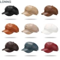 ราคา LONNG Newsboy หมวก PU หนังสีทึบ Newsboy หมวก ของขวัญสร้างสรรค์ Casual โค้ง Brim แปดเหลี่ยม Peaked หมวกทุกวันชุด (56215368049)