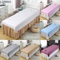 ราคา LONNG ผ้าคลุมโต๊ะนวดความงาม แผ่นร้านเสริมสวยเตียงสปาระบายอากาศได้แบบใช้ซ้ําได้ 76x190 ซม นุ่มพร้อมรูใบหน้าผ้าคลุมเตียงลายทางเรียบง่าย (53115372619)