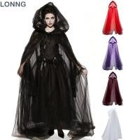 ราคา LONNG เสื้อคลุมมีฮู้ดฮาโลวีนวินเทจพร้อมเสื้อคลุมฮู้ดขนาดใหญ่สีดําผูกเชือกวินเทจคลุมด้วยผ้าเคป (52816380504)