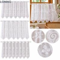 ราคา LONNG ผ้าม่านลูกไม้สั้น ฝรั่งเศสสไตล์อภิบาลผ้าม่านลูกไม้สีขาวสองชั้น ผีเสื้อพิมพ์ดอกไม้เย็บปักถักร้อยผ้าม่านก้านสําหรับห้องนอน ห้องครัว เข้า (52864850816)