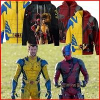ราคา DC2 Deadpool Wolverine เสื้อซิป Hoodie เสื้อกันหนาว Unisex แขนยาวคอสเพลย์ 3D เสื้อสวมหัว Plus ขนาด (55866334318)