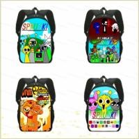 ราคา DC2 Sprunki Incredibox กระเป๋าเป้สะพายหลังเด็กความจุขนาดใหญ่น้ําหนักเบาพิมพ์กระเป๋านักเรียนการ์ตูนหญิงกระเป๋า (48216340406)