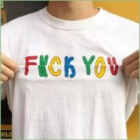 ราคา DC2 FUCK เสื้อยืดภาษาอังกฤษแฟนซีย้อนยุค OOTD 3D เสื้อแขนสั้นฤดูร้อน (27045473601)