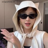 ราคา TH Fashion Fashion Fashion Cute Cat Ear Strap Sun Protection Qui Drying Sun Hat For Women (40083134871)