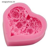 ราคา TH Fashion 3D Rose Flower Bouquet Loving Heart Shape ของขวัญวันวาเลนไทน์ปัจจุบันแม่พิมพ์เค้กฟองดองซิลิโคนน้ําตาลช็อคโกแลต Mould (29895447325)