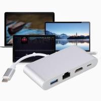 ราคา Mingxiu 4 in 1 มัลติฟังก์ชั่น TypE C ถึง USB3 0 RJ45 HDMI PD Converter 4K อะแดปเตอร์วิดีโอฮับ (56113491694)