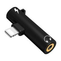 ราคา Mingxiu 2 in 1 Audio Splitter Adapter Charger 3 5 มม AUX หูฟังสําหรับ iPhone (55715905681)