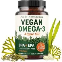 ราคา Vegan Omega 3 Algae Oil Plant Based DHA EPA Sustainably d No Carrageenan Heart Brain Eye Health Support Fish Oil Alternative Omega 3 Fatty Acid Supplements 60 Softg (25298157878)
